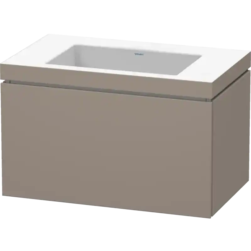 Trusted Brand Duravit L-Cube 31" x 20" x 19" Basalt One Drawer C-Bonded Wall-Mount Vanity Kit (LC6917N4343)