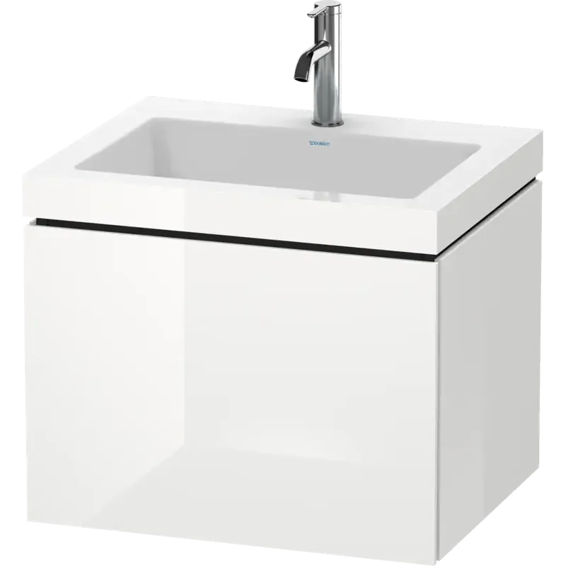 Flash Sale Duravit L-Cube 24" x 20" x 19" White One Drawer C-Bonded Wall-Mount Vanity Kit (LC6916O2222)