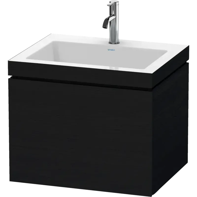 Duravit L-Cube 24" x 20" x 19" Oak Black One Drawer C-Bonded Wall-Mount Vanity Kit (LC6916O1616) Worldwide Shipping