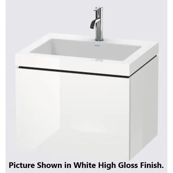 Duravit L-Cube 24" x 20" x 19" American Walnut One Drawer C-Bonded Wall-Mount Vanity Kit (LC6916O1313) Next Day Delivery