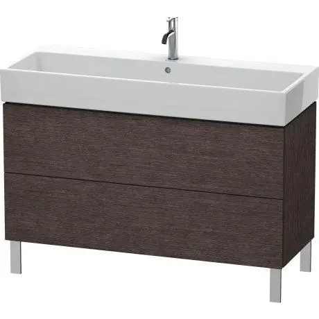Duravit L-Cube 47" x 23" x 18" Dark Brushed Oak Two Drawer Floorstanding Vanity Unit (LC677907272) Authentic