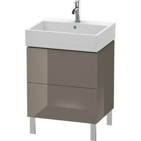 Duravit L-Cube 23" x 23" x 18" Flannel Gray Two Drawer Floorstanding Vanity Unit (LC677508989) Buy Direct