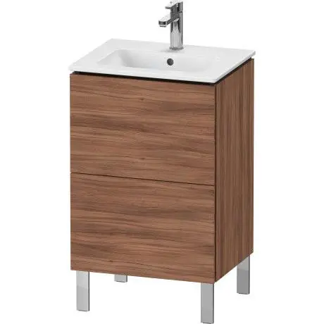 Duravit L-Cube 20" x 28" x 17" Walnut Two Drawer Floorstanding Vanity Unit (LC667107979) Free Returns