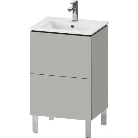 Duravit L-Cube 20" x 28" x 17" Concrete Gray Two Drawer Floorstanding Vanity Unit (LC667100707) One Day Deal