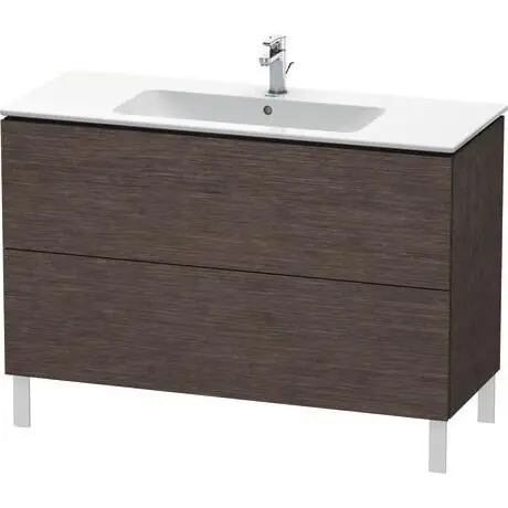 Clearance Duravit L-Cube 48" x 28" x 19" Dark Brushed Oak Two Drawer Floorstanding Vanity Unit (LC662807272)