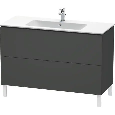 Duravit L-Cube 48" x 28" x 19" Graphite Two Drawer Floorstanding Vanity Unit (LC662804949) Viral
