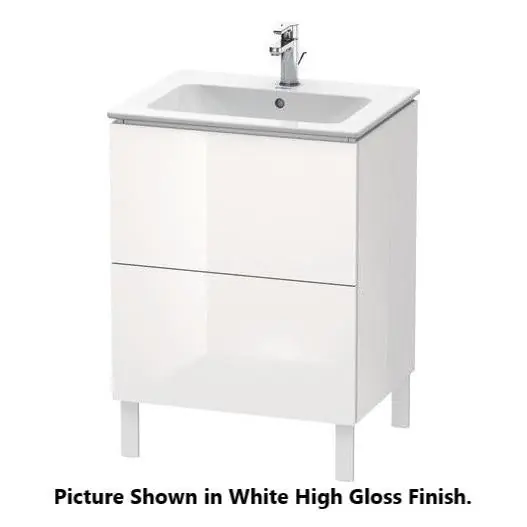 Editor’s Pick Duravit L-Cube 24" x 28" x 19" American Walnut Two Drawer Floorstanding Vanity Unit (LC662501313)