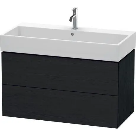 Seasonal Sale Duravit L-Cube 39" x 21" x 18" Oak Black Two Drawer Wall-Mount Vanity Unit (LC627801616)