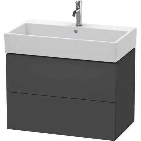 Duravit L-Cube 31" x 21" x 18" Graphite Two Drawer Wall-Mount Vanity Unit (LC627704949) Reduced Price