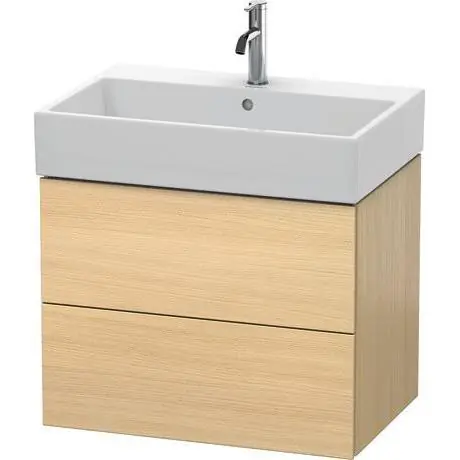 Editor’s Pick Duravit L-Cube 27" x 21" x 18" Mediterranean Oak Two Drawer Wall-Mount Vanity Unit (LC627607171)