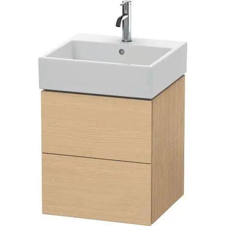 Place Order Duravit L-Cube 19" x 21" x 18" Natural Oak Two Drawer Wall-Mount Vanity Unit (LC627403030)