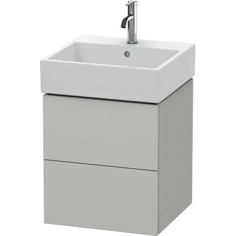 Duravit L-Cube 19" x 21" x 18" Concrete Gray Two Drawer Wall-Mount Vanity Unit (LC627400707) Handmade