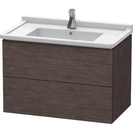 Duravit L-Cube 32" x 22" x 18" Dark Brushed Oak Two Drawer Wall-Mount Vanity Unit (LC626507272) Free Returns