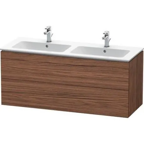 Super Sale Duravit L-Cube 51" x 22" x 19" Walnut Dark Two Drawer Wall-Mount Vanity Unit (LC625802121)