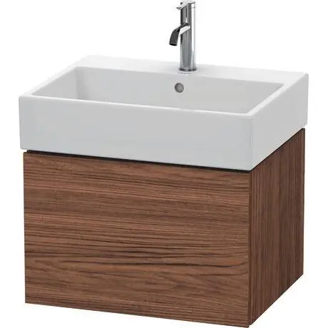 Luxury Duravit L-Cube 23" x 16" x 18" Walnut Dark One Drawer Wall-Mount Vanity Unit (LC617502121)
