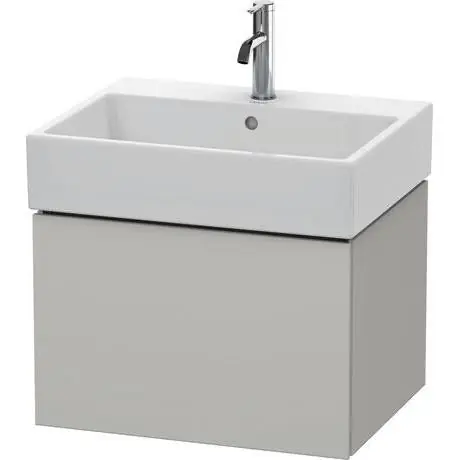 Shop Now Duravit L-Cube 23" x 16" x 18" Concrete Gray One Drawer Wall-Mount Vanity Unit (LC617500707)