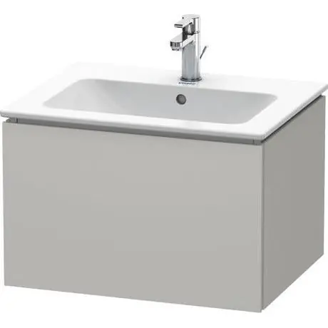 Limited Offer Duravit L-Cube 24" x 16" x 19" Concrete Gray One Drawer Wall-Mount Vanity Unit (LC614000707)