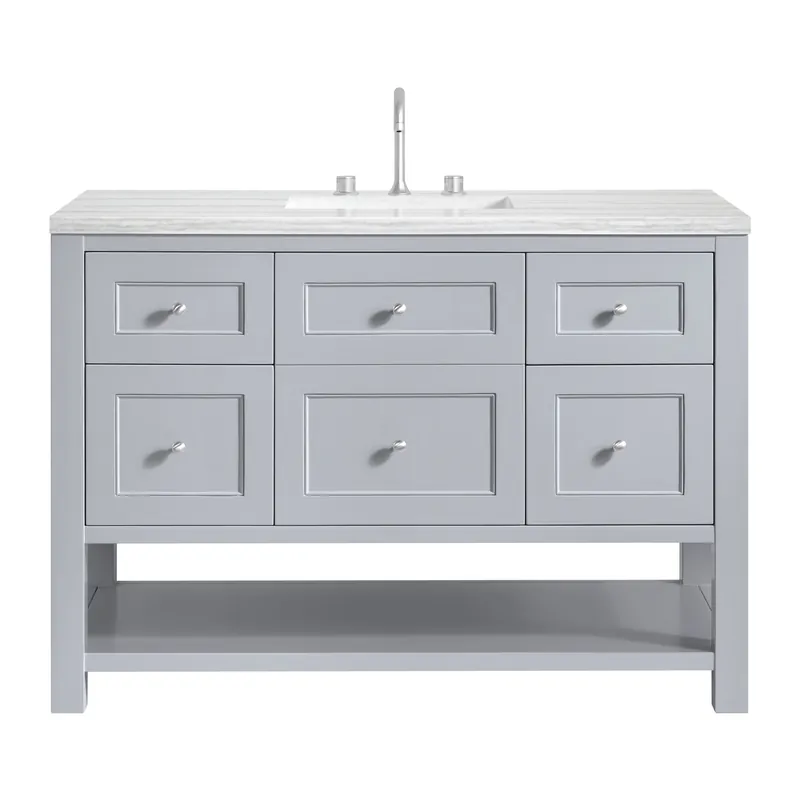 Free Returns James Martin Vanities Breckenridge 48" Serenity Blue Single Vanity With 3cm Arctic Fall Solid Surface Top