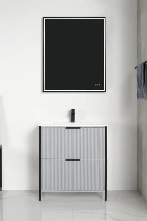 Free Shipping Blossom Zurich 30" Metal Grey Vanity