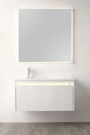 Trending Blossom Voyage 36" Glossy White Vanity With Droplet-Shaped Basin and LED Light