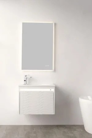 Markdown Blossom Voyage 24" Glossy White Vanity With Droplet-Shaped Basin and LED Light