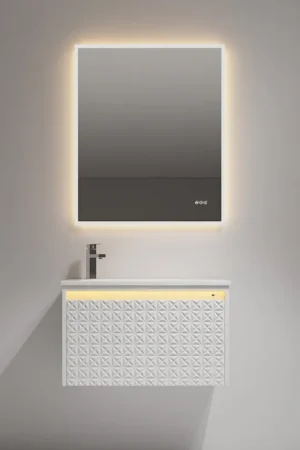 Blossom Thun 30" Glossy White Vanity With Droplet-Shaped Basin and LED Light In Demand