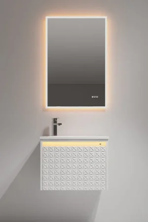 Blossom Thun 24" Glossy White Vanity With Droplet-Shaped Basin and LED Light Limited Edition