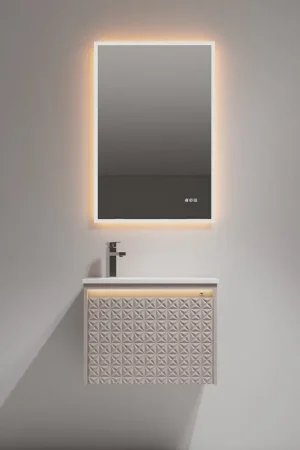 Blossom Thun 24" Khaki Vanity With Droplet-Shaped Basin and LED Light Order Now