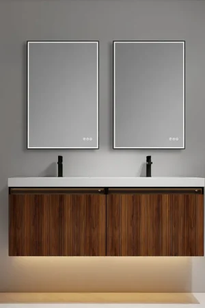 Trusted Brand Blossom Lille 60" Brown Walnut Strip Double Vanity