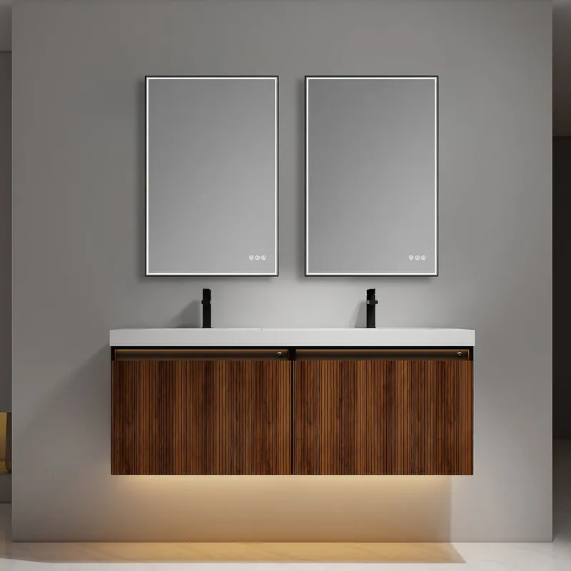 Trusted Brand Blossom Lille 60" Brown Walnut Strip Double Vanity
