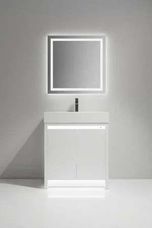 Best Choice Blossom Capri 30" Glossy White Vanity With Dual LED Lights