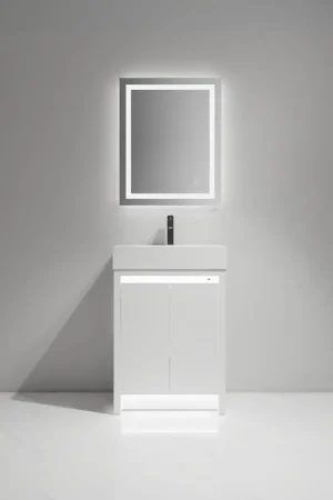 Modern Blossom Capri 24" Glossy White Vanity With Dual LED Lights