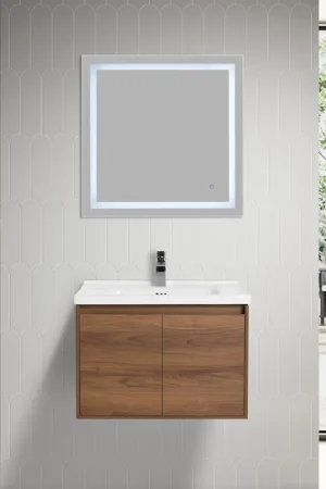 Flash Sale Blossom Bern 28" Brown Walnut Vanity With Ceramic Basin