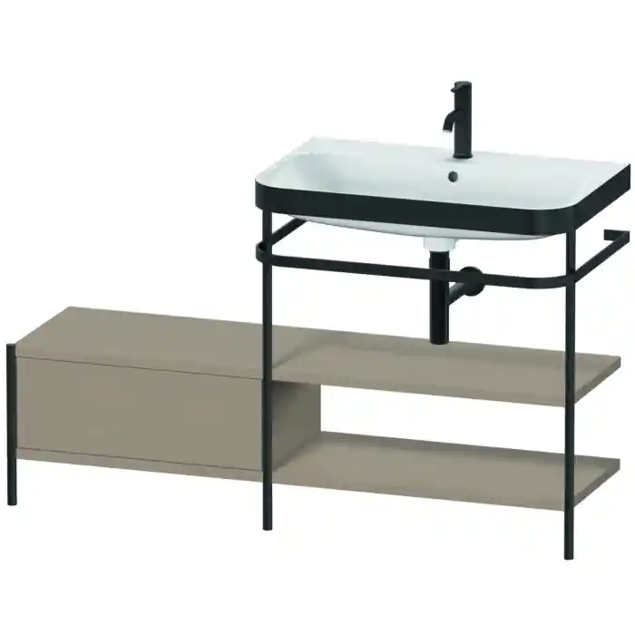 Duravit Happy D.2 Plus 55" x 33" x 19" Linen Finish, C-Bonded Vanity Kit With Sink and Metal Console (HP4747O7575) Place Order