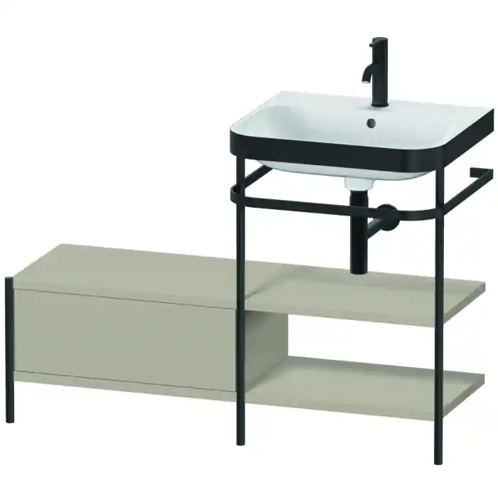 Duravit Happy D.2 Plus 47" x 33" x 19" Taupe Finish, C-Bonded Vanity Kit With Sink and Metal Console (HP4745O6060) Warranty Included
