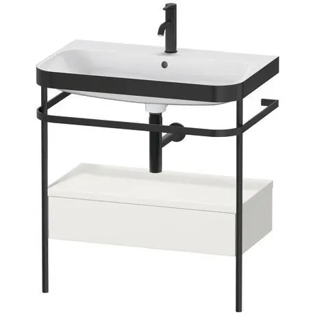 Limited Offer Duravit Happy D.2 Plus 31" x 33" x 19" Nordic White Finish, C-Bonded Vanity Kit With Sink and Metal Console (HP4742O3939)