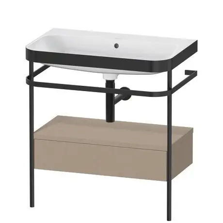 Duravit Happy D.2 Plus 31" x 33" x 19" Linen Finish, C-Bonded Vanity Kit With Sink and Metal Console (HP4742N7575) Mega Sale