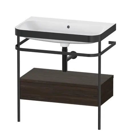Duravit Happy D.2 Plus 31" x 33" x 19" Walnut Brushed Finish, C-Bonded Vanity Kit With Sink and Metal Console (HP4742N6969) Cheap