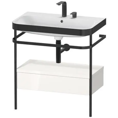 Duravit Happy D.2 Plus 31" x 33" x 19" White High Gloss Finish, C-Bonded Vanity Kit With Sink and Metal Console (HP4742E2222) Save Now