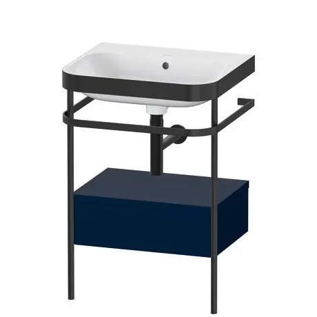 Buy Direct Duravit Happy D.2 Plus 23" x 33" x 19" Midnight Blue Finish, C-Bonded Vanity Kit With Sink and Metal Console (HP4740N9898)