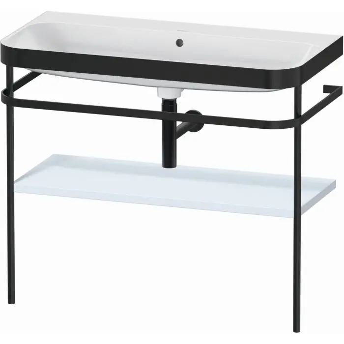 Discount Duravit Happy D.2 Plus 38" x 33" x 19" Light Blue Finish, C-Bonded Vanity Kit With Sink and Metal Console (HP4738N9797)