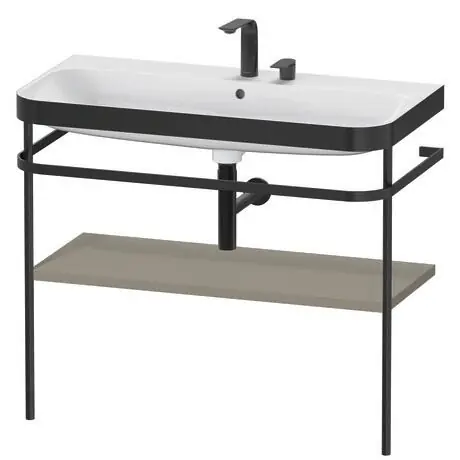 Duravit Happy D.2 Plus 38" x 33" x 19" Stone Gray Finish, C-Bonded Vanity Kit With Sink and Metal Console (HP4738E9292) Popular