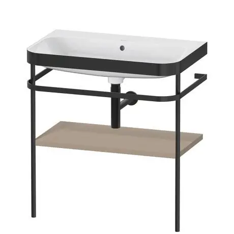 Duravit Happy D.2 Plus 31" x 33" x 19" Linen Finish, C-Bonded Vanity Kit With Sink and Metal Console (HP4737N7575) Premium
