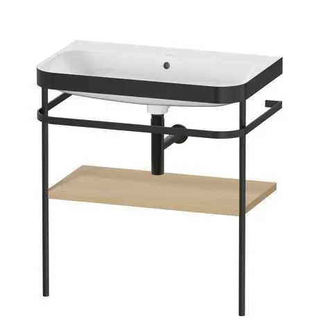 Trusted Brand Duravit Happy D.2 Plus 31" x 33" x 19" Mediterranean Oak Finish, C-Bonded Vanity Kit With Sink and Metal Console (HP4737N7171)