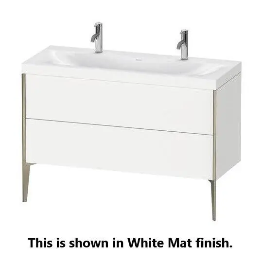 Exclusive Duravit XViu 47" x 47" x 19" Two Drawer C-Bonded Floorstanding Vanity Kit With One Tap Hole, Stone Blue (XV4713OB147P)