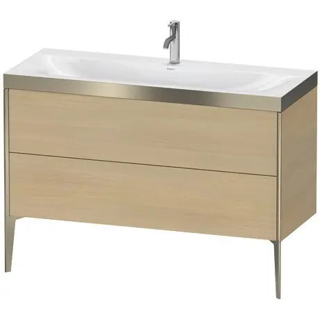 Affordable Duravit XViu 47" x 47" x 19" Two Drawer C-Bonded Floorstanding Vanity Kit With One Tap Hole, Mediterranean Oak (XV4712OB171P)