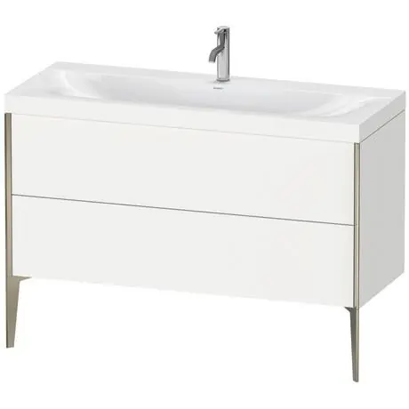 Duravit XViu 47" x 47" x 19" Two Drawer C-Bonded Floorstanding Vanity Kit With One Tap Hole, White (XV4712OB118C) No Minimum Order