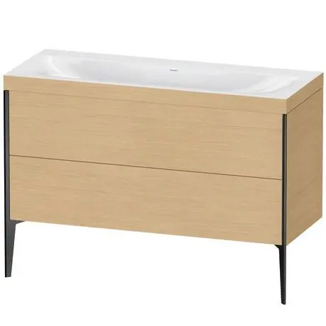 Cheap Duravit XViu 47" x 47" x 19" Two Drawer C-Bonded Floorstanding Vanity Kit Without Tap Hole, Natural Oak (XV4712NB230C)