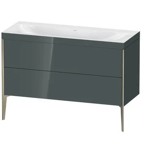Duravit XViu 47" x 47" x 19" Two Drawer C-Bonded Floorstanding Vanity Kit Without Tap Hole, Dolomite Gray (XV4712NB138C) Bulk Order