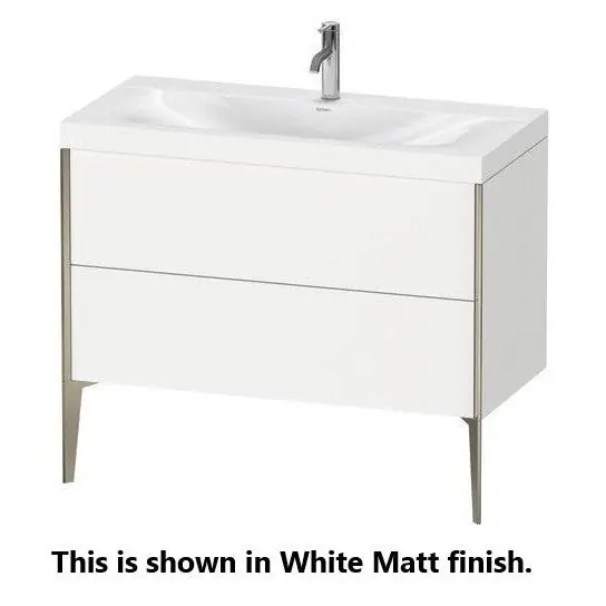 Original Duravit XViu 39" x 39" x 19" Two Drawer C-Bonded Floorstanding Vanity Kit With One Tap Hole, Pine Terra (XV4711OB151C)